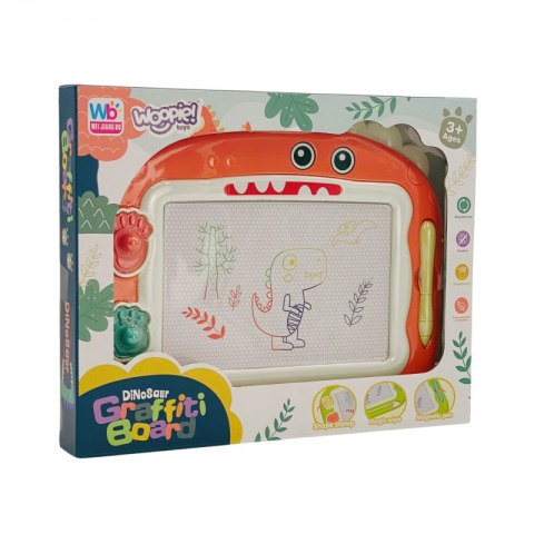 WOOPIE Znikopis Tablica Magnetyczna Kolorowa + 2 Stempelki Dinozaur Lumarko!