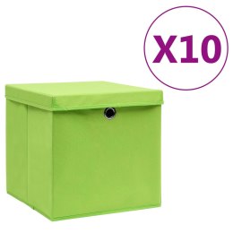 Pudełka z pokrywami, 10 szt., 28x28x28 cm, zielone Lumarko!