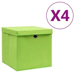 Pudełka z pokrywami, 4 szt., 28x28x28 cm, zielone Lumarko!
