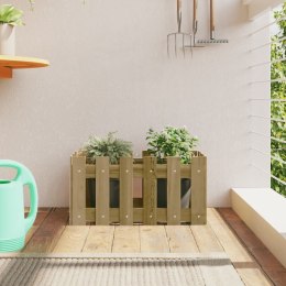 Donica ogrodowa z płotkiem, 60x30x30 cm, impregnowana sosna Lumarko!