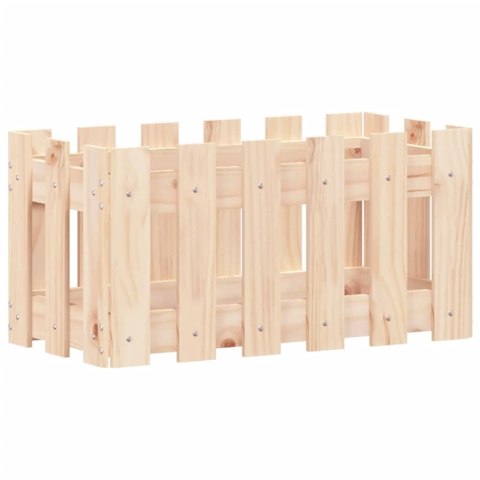 Donica ogrodowa z płotkiem, 60x30x30 cm, lite drewno sosnowe Lumarko!