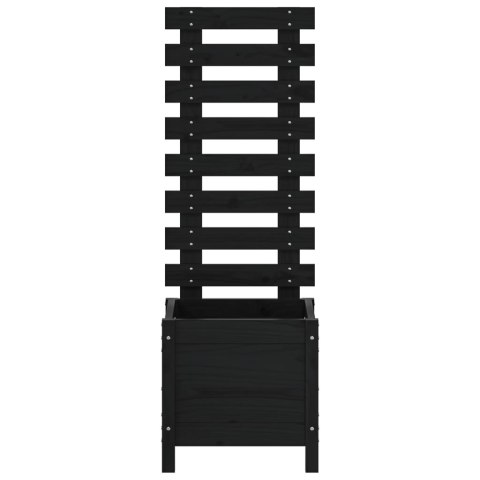 Donica ogrodowa z trejażem, czarna, 39x39,5x114 cm, lita sosna Lumarko!