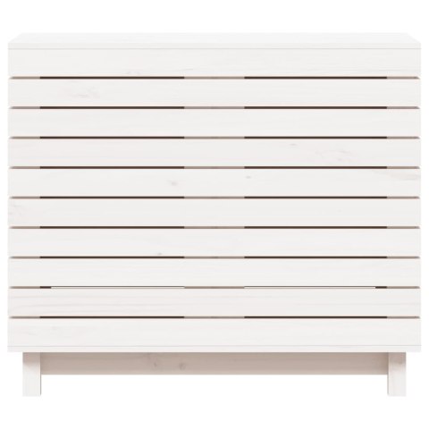 Kosz na pranie, biały, 88,5x44x76 cm, lite drewno sosnowe Lumarko!