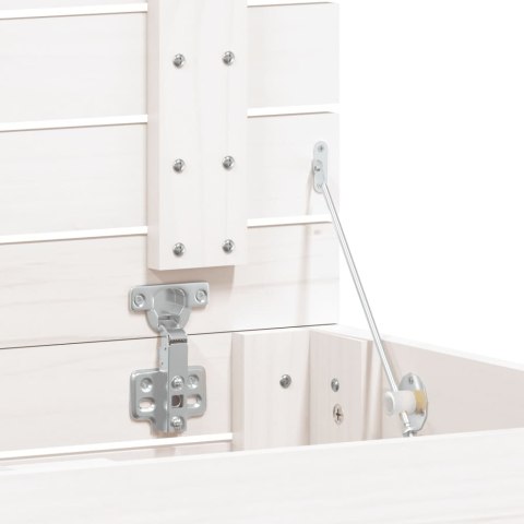 Kosz na pranie, biały, 88,5x44x76 cm, lite drewno sosnowe Lumarko!