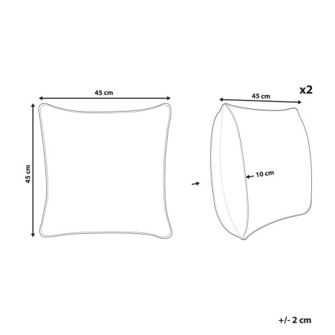 2 poduszki ogrodowe w liście 45 x 45 cm beżowe TORRETTA