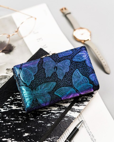 Damski, skórzany portfel w motylki — Peterson Lumarko!