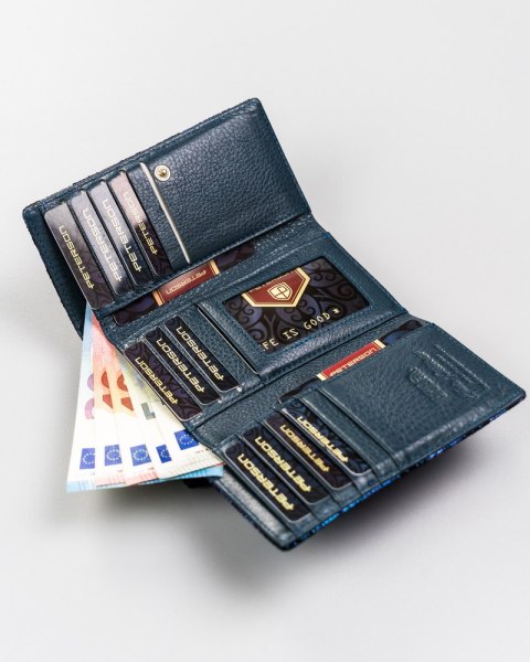 Damski, skórzany portfel w motylki — Peterson Lumarko!