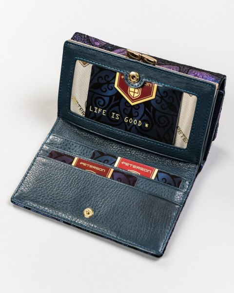 Damski, skórzany portfel w motylki — Peterson Lumarko!