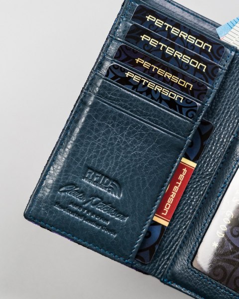 Damski, skórzany portfel w motylki — Peterson Lumarko!