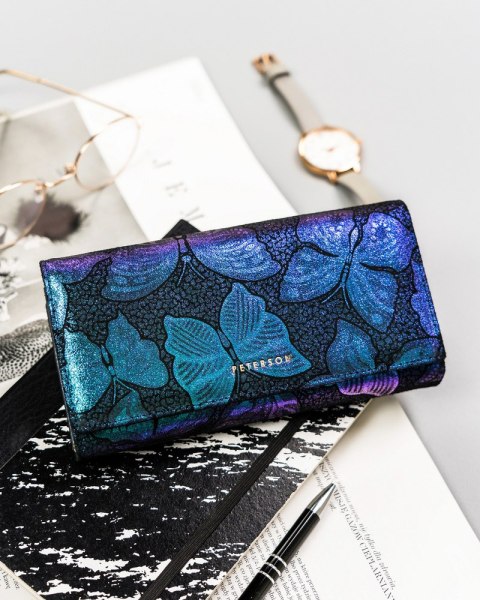 Duży, skórzany portfel damski na zatrzask — Peterson Lumarko!