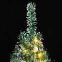 Sztuczna choinka z 300 LED, bombkami i śniegiem, 210 cm Lumarko!