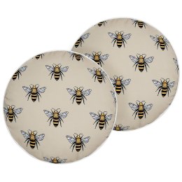 2 poduszki ogrodowe w pszczoły ⌀ 40 cm beżowe CANNETO Lumarko!