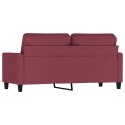 Sofa 2-osobowa, winna czerwień, 140 cm, tapicerowana tkaniną Lumarko!