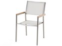 Zestaw ogrodowy stół szklany efekt marmuru i 6 krzeseł białe COSOLETO/GROSSETO Lumarko!