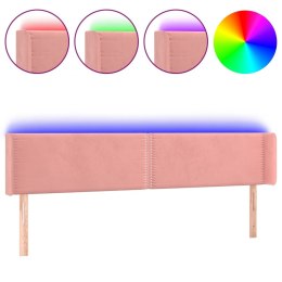 Zagłówek do łóżka z LED, różowy, 183x16x78/88 cm, aksamit Lumarko!
