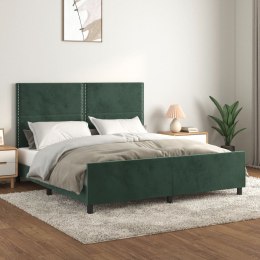 Rama łóżka z zagłówkiem, ciemnozielona, 180x200 cm, aksamitna Lumarko!