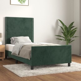 Rama łóżka z zagłówkiem, ciemnozielona, 90x200 cm, aksamitna Lumarko!