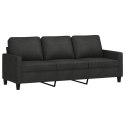 Sofa 3-osobowa, czarna, 180 cm, tapicerowana tkaniną Lumarko!