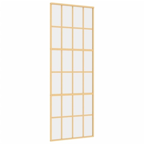 Drzwi przesuwne, złote, 76x205 cm, przezroczyste szkło ESG Lumarko!