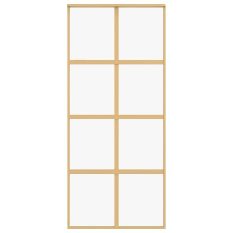 Drzwi przesuwne, złote, 90x205 cm, przezroczyste szkło ESG Lumarko!