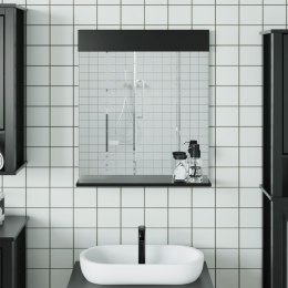 Lustro łazienkowe z półką BERG, czarne, 60x12x70 cm, drewno Lumarko!