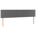 Zagłówek do łóżka z LED, szary, 180x5x78/88 cm, sztuczna skóra Lumarko!