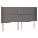 Zagłówek do łóżka z LED, szary, 183x16x118/128cm sztuczna skóra Lumarko!