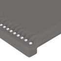 Zagłówek do łóżka z LED, szary, 183x16x118/128cm sztuczna skóra Lumarko!