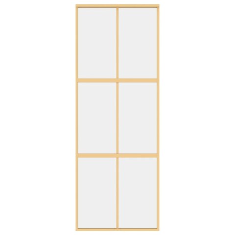 Drzwi przesuwne, złote, 76x205 cm, przezroczyste szkło ESG Lumarko!
