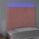 Zagłówek do łóżka z LED, różowy, 90x5x118/128 cm, aksamit Lumarko!