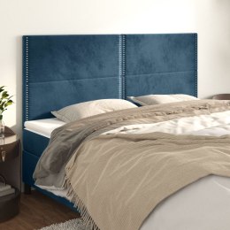 Zagłówki do łóżka, 4 szt, ciemnoniebieski, 90x5x78/88cm aksamit Lumarko!