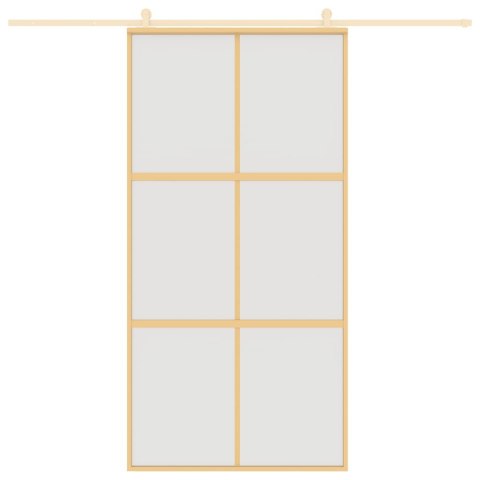 Drzwi przesuwne, złote, 102,5x205 cm, mrożone szkło ESG Lumarko!