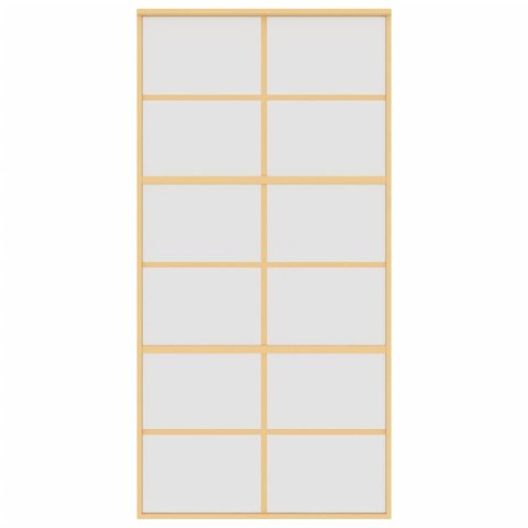 Drzwi przesuwne, złote, 102,5x205 cm, mrożone szkło ESG Lumarko!