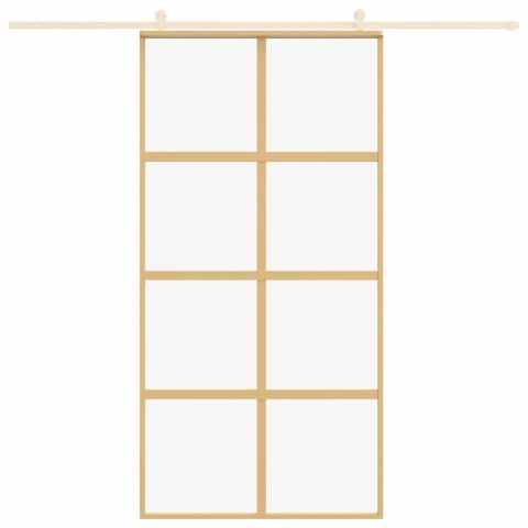 Drzwi przesuwne, złote, 102,5x205 cm, przezroczyste szkło ESG Lumarko!