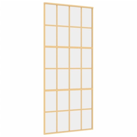 Drzwi przesuwne, złote, 90x205 cm, przezroczyste szkło ESG Lumarko!
