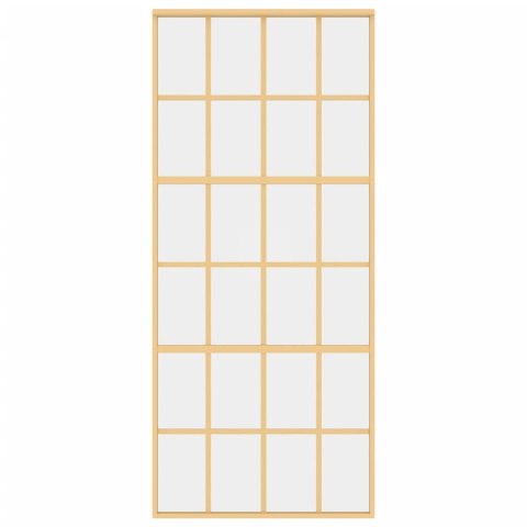 Drzwi przesuwne, złote, 90x205 cm, przezroczyste szkło ESG Lumarko!