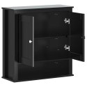 Wisząca szafka łazienkowa BERG, czarna, 69,5x27x71,5 cm, drewno Lumarko!