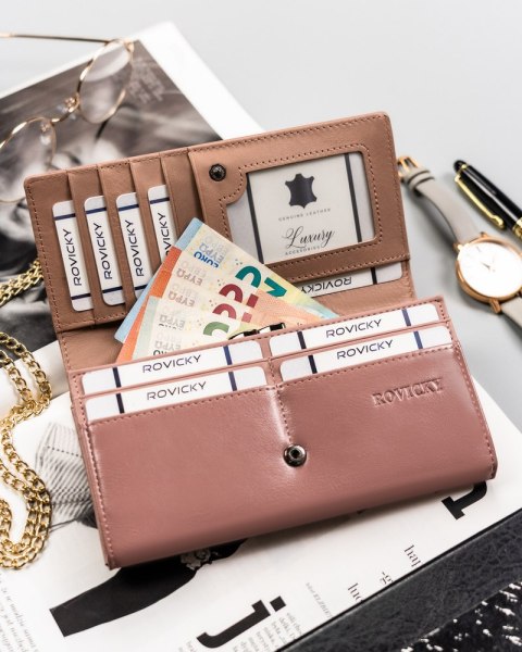 Duży portfel damski ze skóry naturalnej i ekologicznej — Rovicky Lumarko!