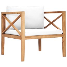Krzesło ogrodowe z kremowymi poduszkami, lite drewno tekowe Lumarko!