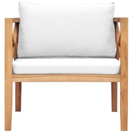 Krzesło ogrodowe z kremowymi poduszkami, lite drewno tekowe Lumarko!