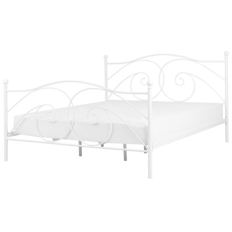 Łóżko metalowe 180 x 200 cm białe DINARD Lumarko!