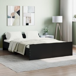 Rama łóżka z wezgłowiem i zanóżkiem, czarna, 135x190 cm Lumarko!