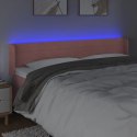 Zagłówek do łóżka z LED, różowy, 183x16x78/88 cm, aksamit Lumarko!
