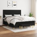 Łóżko kontynentalne z materacem, czarne, tkanina 180x200 cm Lumarko!