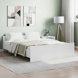 Rama łóżka z wezgłowiem i zanóżkiem, biała, 135x190 cm Lumarko!