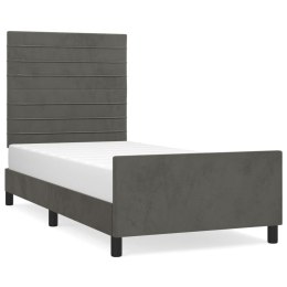 Rama łóżka z zagłówkiem, ciemnoszara, 90x200 cm, aksamitem Lumarko!