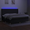 Łóżko kontynentalne z materacem, czarne, 200 x 200 cm, tkanina Lumarko!