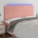 Zagłówek do łóżka z LED, różowy, 180x5x118/128 cm, aksamit Lumarko!