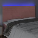 Zagłówek do łóżka z LED, różowy, 180x5x118/128 cm, aksamit Lumarko!