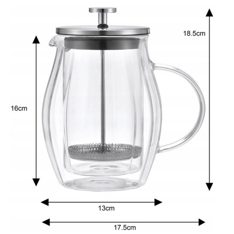 ZAPARZACZ TŁOKOWY DO KAWY/HERBATY TERMICZNY 600m KH-7683 Lumarko!